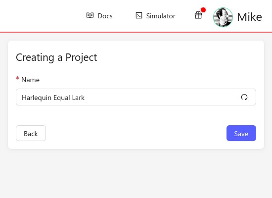 Golioth console create a project